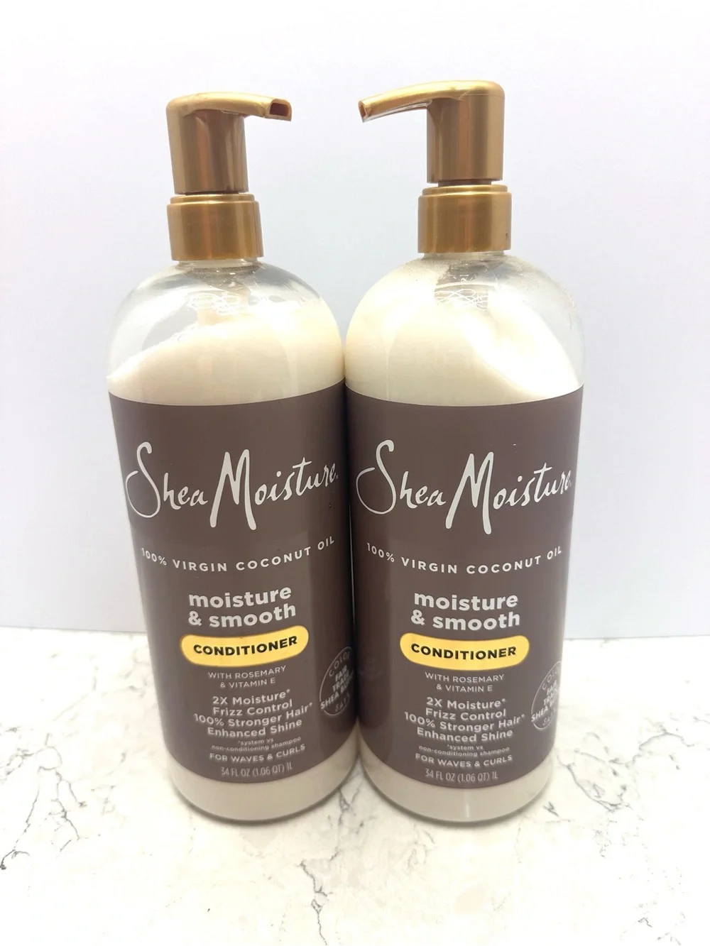 TWO Shea Moisture Coconut Oil Moisture & Smooth Conditioner 34oz w/ Rosemary